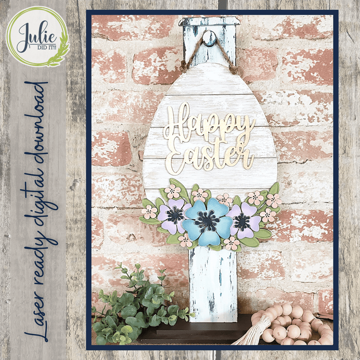 Julie Did It Studios Shiplap Egg Happy Easter Sign