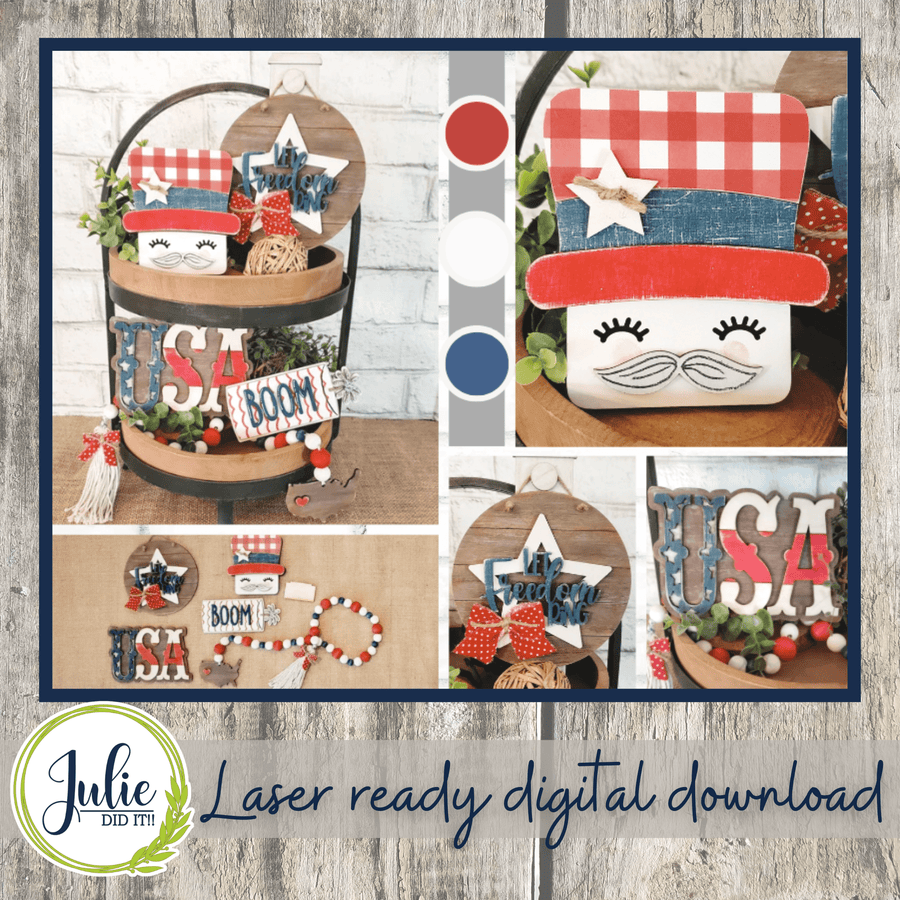 Julie Did It Studios 4th of July Tiered Tray