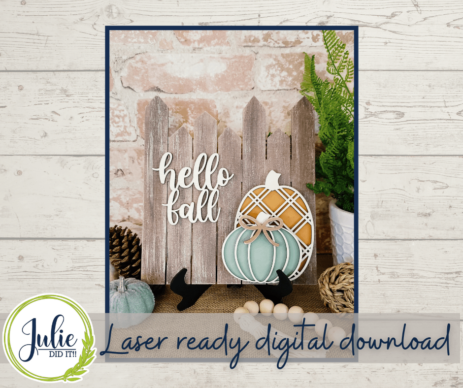 Julie Did It Studios August 2021 - Hello Fall Fence Sign Exclusive DIY Kit