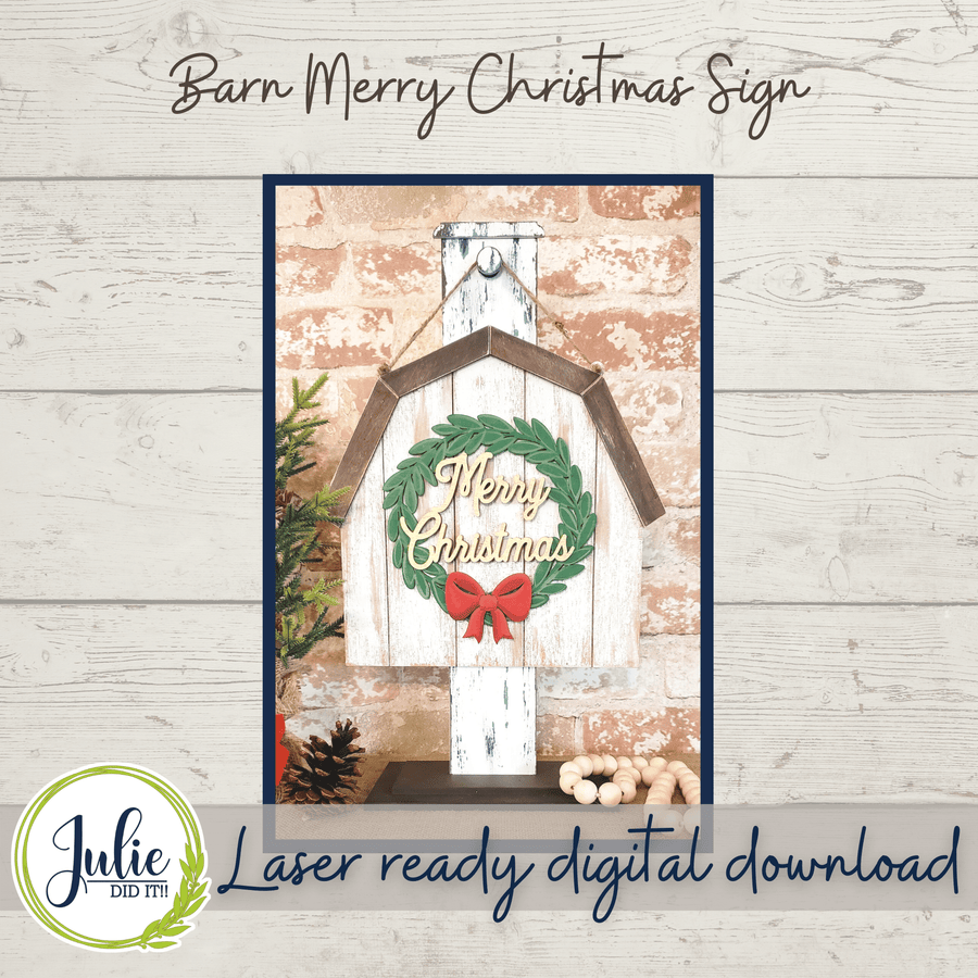 Julie Did It Studios Barn Merry Christmas Sign