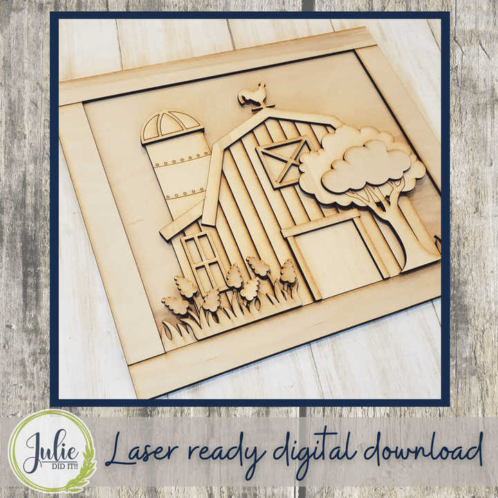 Julie Did It Studios Barn Spring Scene Shelf Leaner