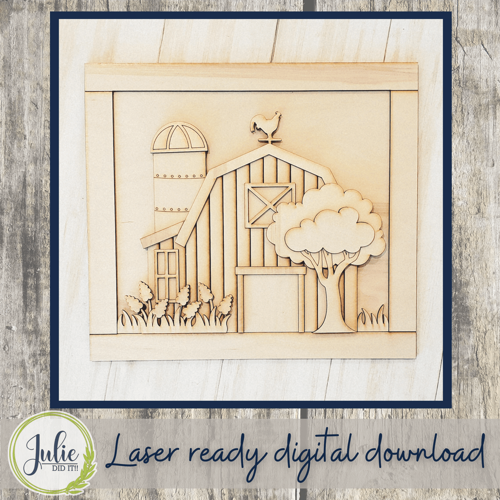 Julie Did It Studios Barn Spring Scene Shelf Leaner