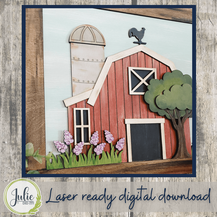 Julie Did It Studios Barn Spring Scene Shelf Leaner