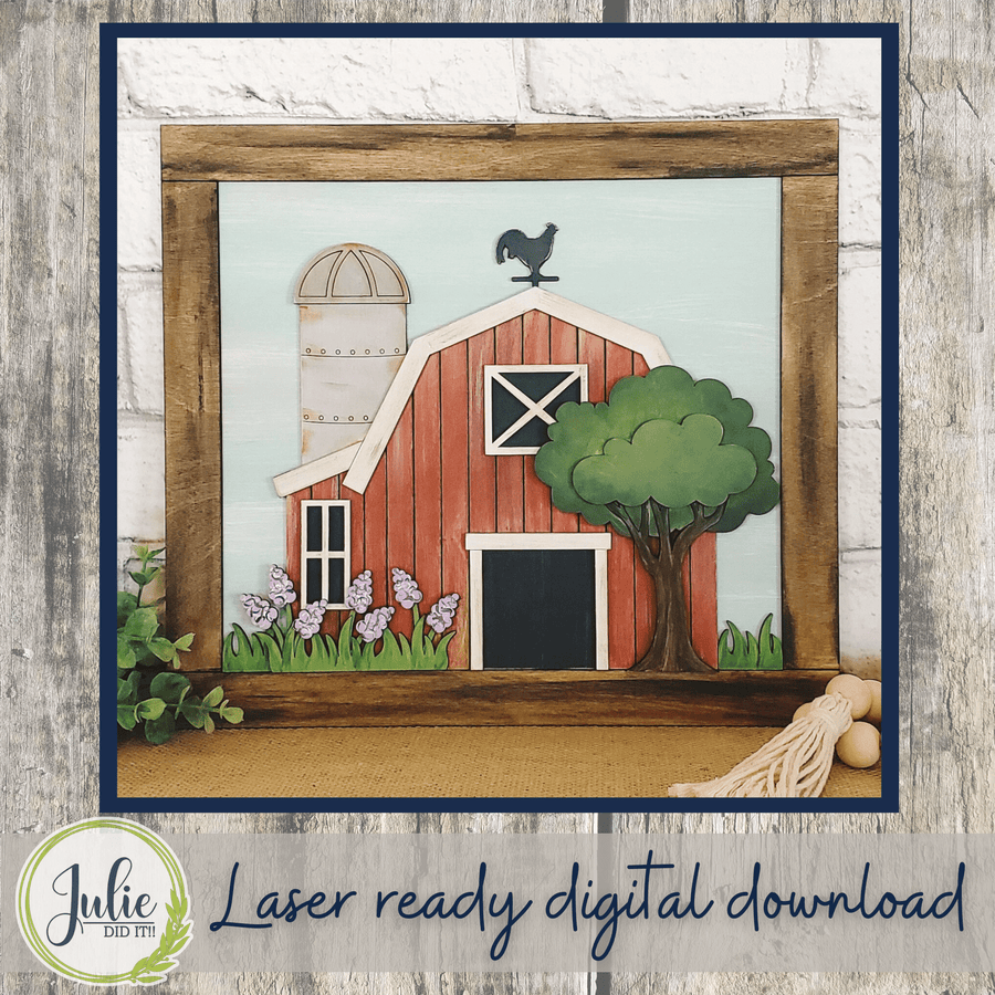 Julie Did It Studios Barn Spring Scene Shelf Leaner