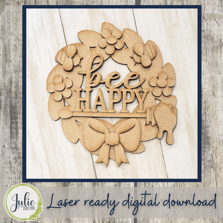 Julie Did It Studios Bee Happy Wreath