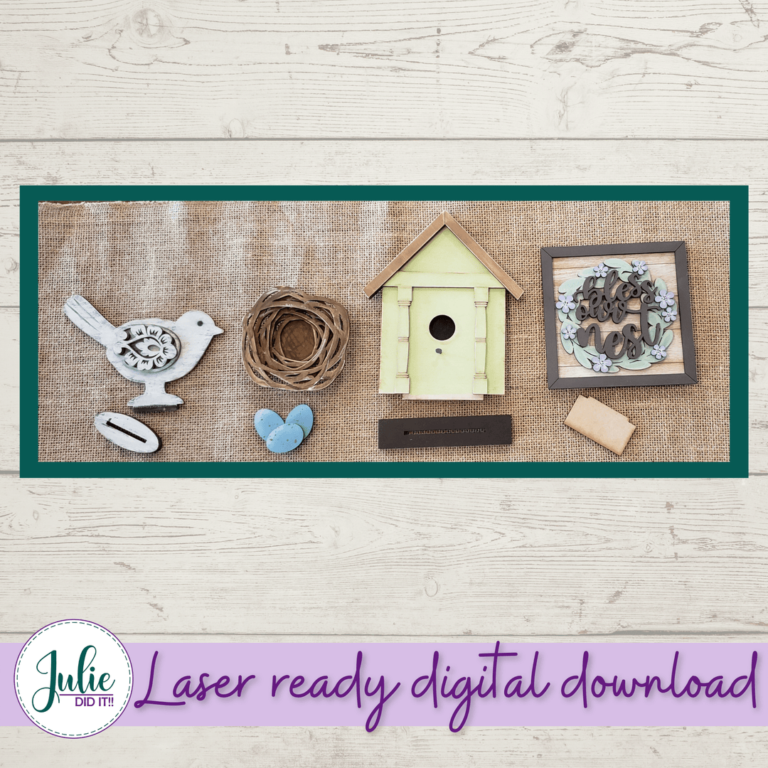 Julie Did It Studios Bless Our Nest Tiered Tray - April 2021 SVG Subscription
