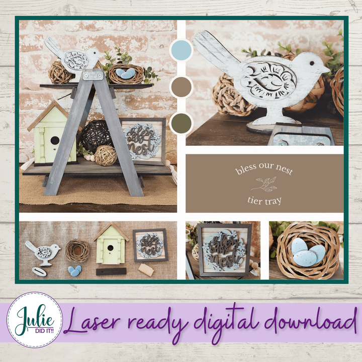 Julie Did It Studios Bless Our Nest Tiered Tray - April 2021 SVG Subscription
