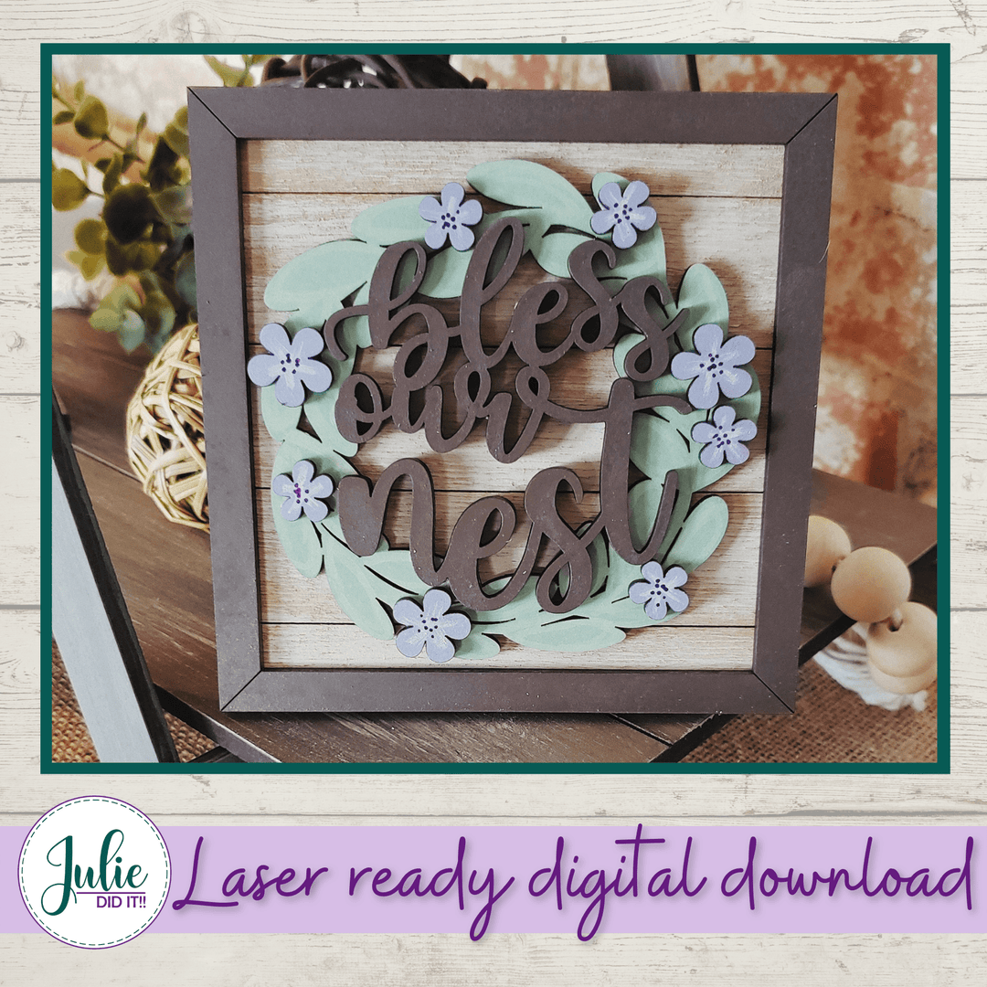 Julie Did It Studios Bless Our Nest Tiered Tray - April 2021 SVG Subscription