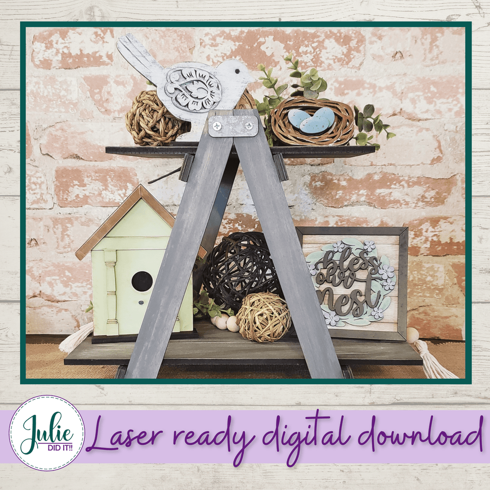 Julie Did It Studios Bless Our Nest Tiered Tray - April 2021 SVG Subscription