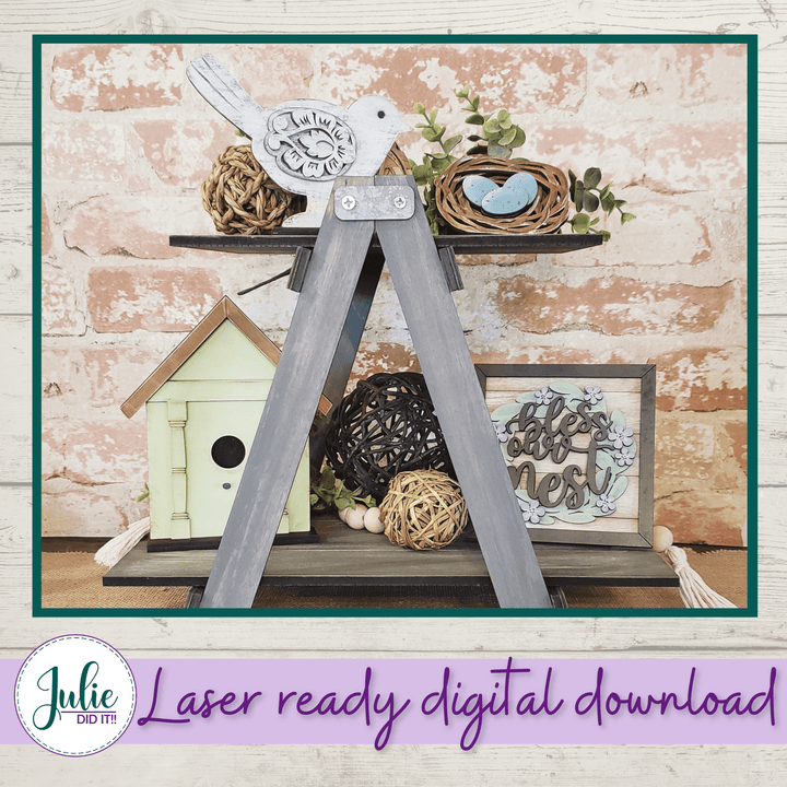 Julie Did It Studios Bless Our Nest Tiered Tray - April 2021 SVG Subscription