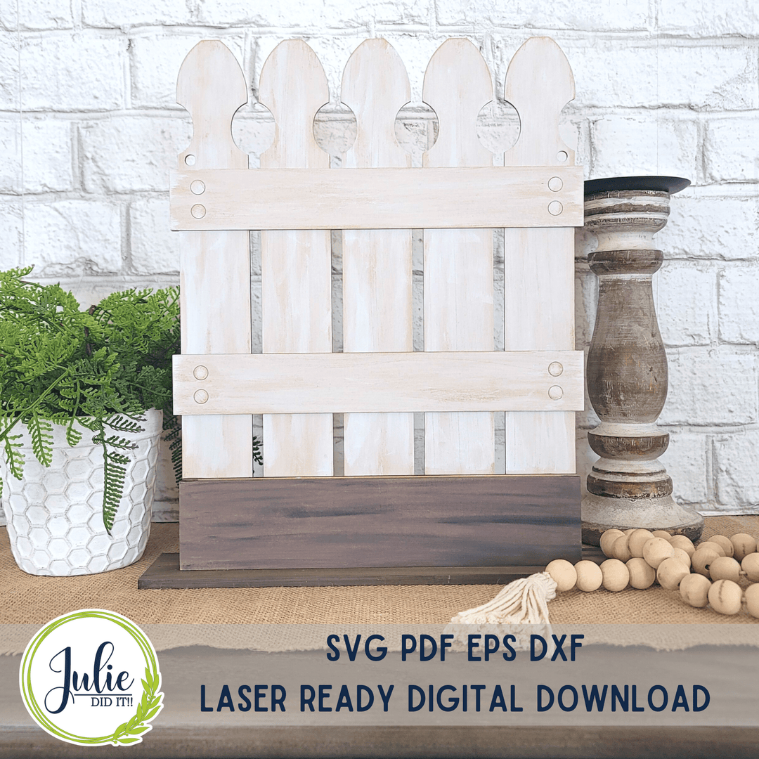 Julie Did It Studios BONUS FILE Interchangeable Picket Fence Shelf Sitter - March 2023 Design Studio