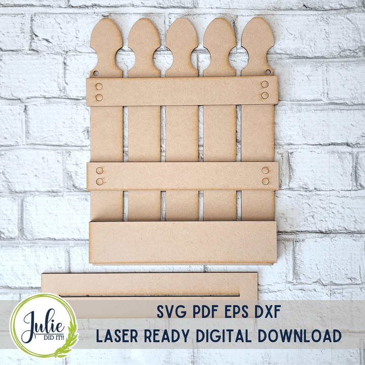 Julie Did It Studios BONUS FILE Interchangeable Picket Fence Shelf Sitter - March 2023 Design Studio