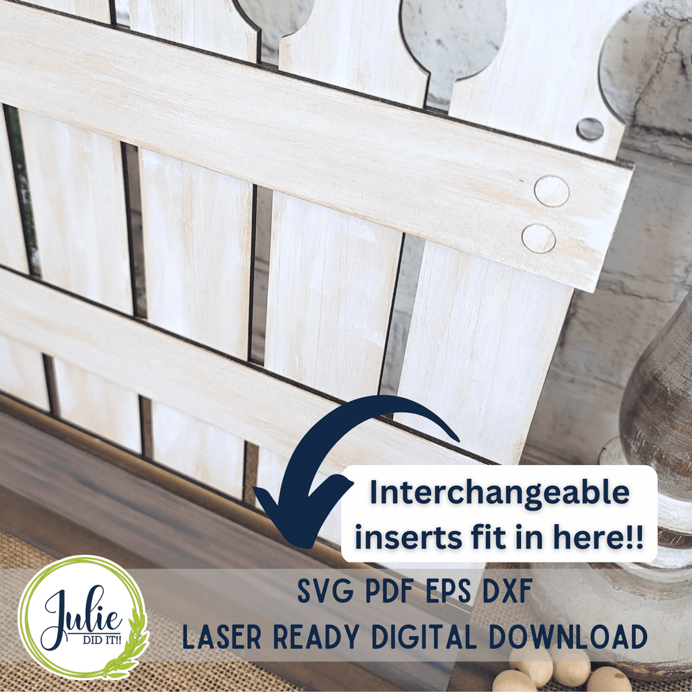 Julie Did It Studios BONUS FILE Interchangeable Picket Fence Shelf Sitter - March 2023 Design Studio