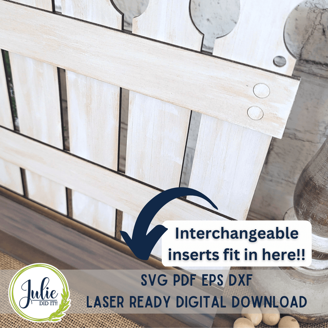 Julie Did It Studios BONUS FILE Interchangeable Picket Fence Shelf Sitter - March 2023 Design Studio