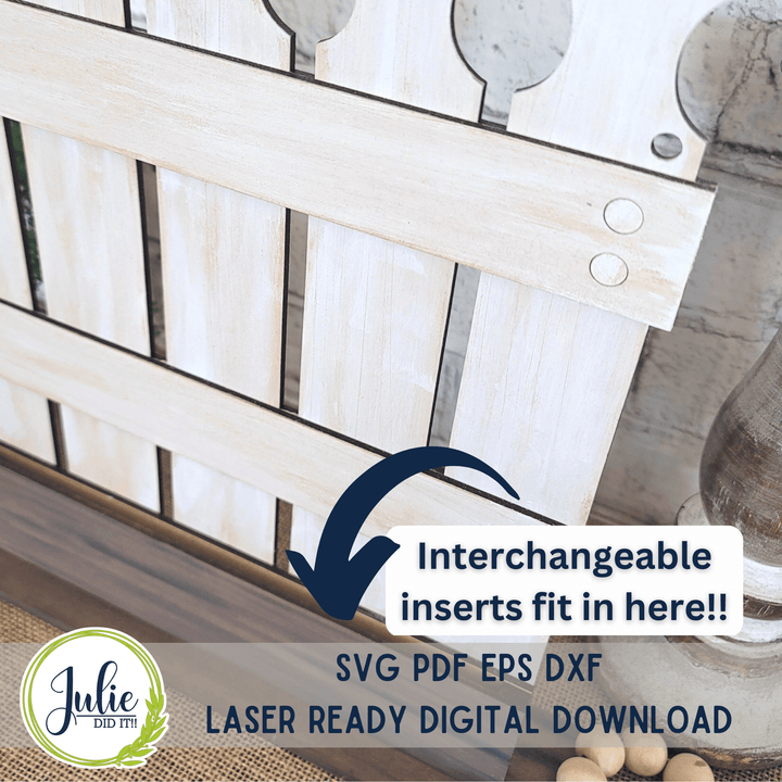 Julie Did It Studios BONUS FILE Interchangeable Picket Fence Shelf Sitter - March 2023 Design Studio