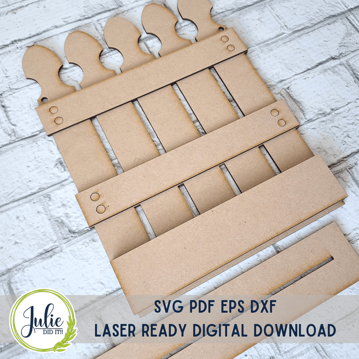 Julie Did It Studios BONUS FILE Interchangeable Picket Fence Shelf Sitter - March 2023 Design Studio