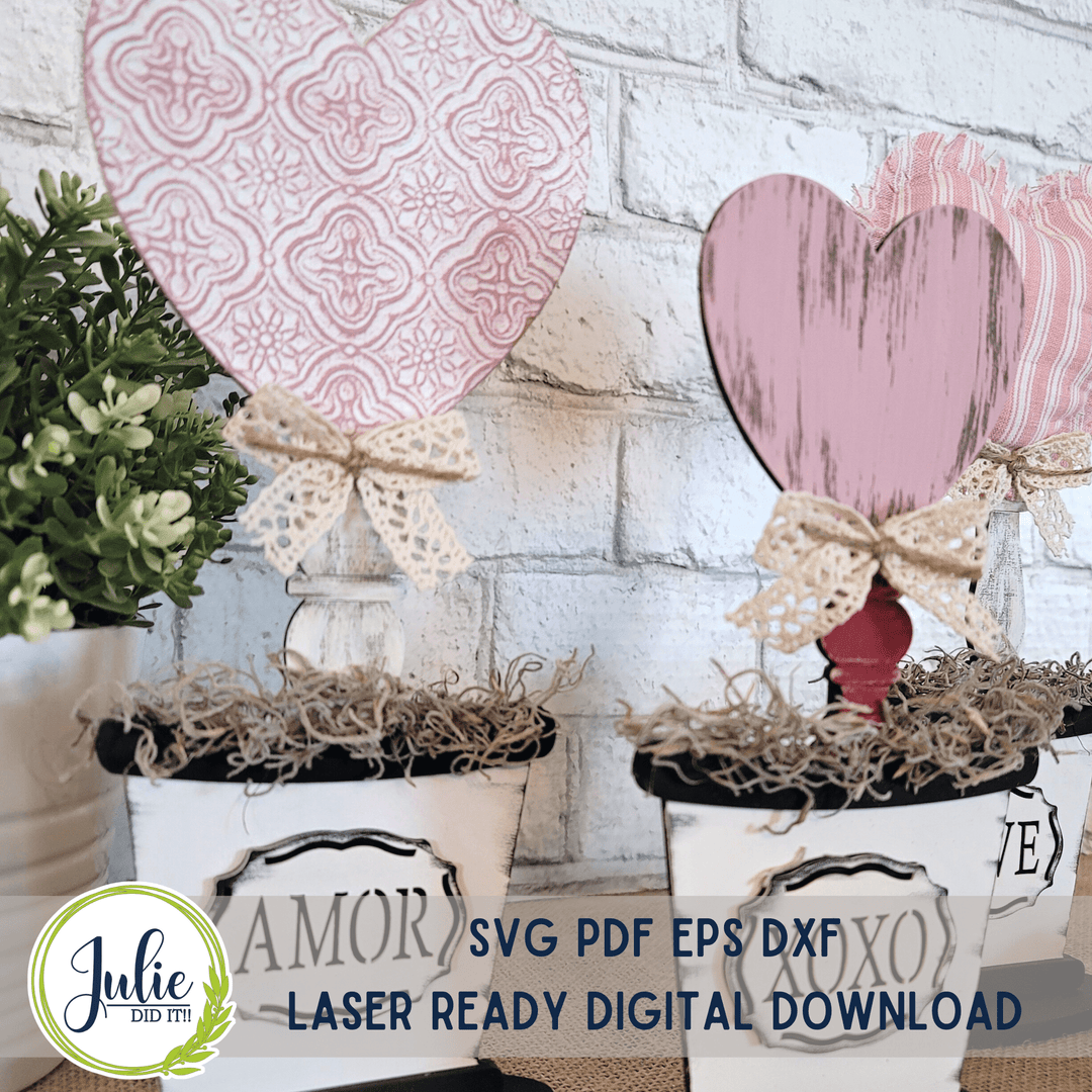 Julie Did It Studios Bucket Heart Trio Shelf Sitters - December 2022 Design Studio