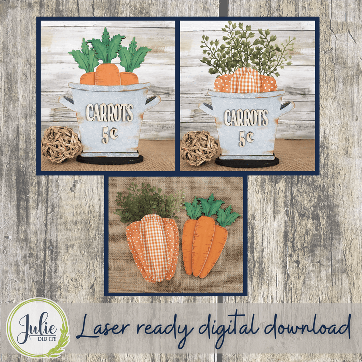 Julie Did It Studios Bucket of Carrots Shelf Sitter