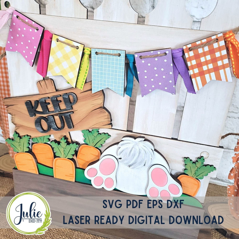 Julie Did It Studios Bunny Butt and Carrots Window Box Insert