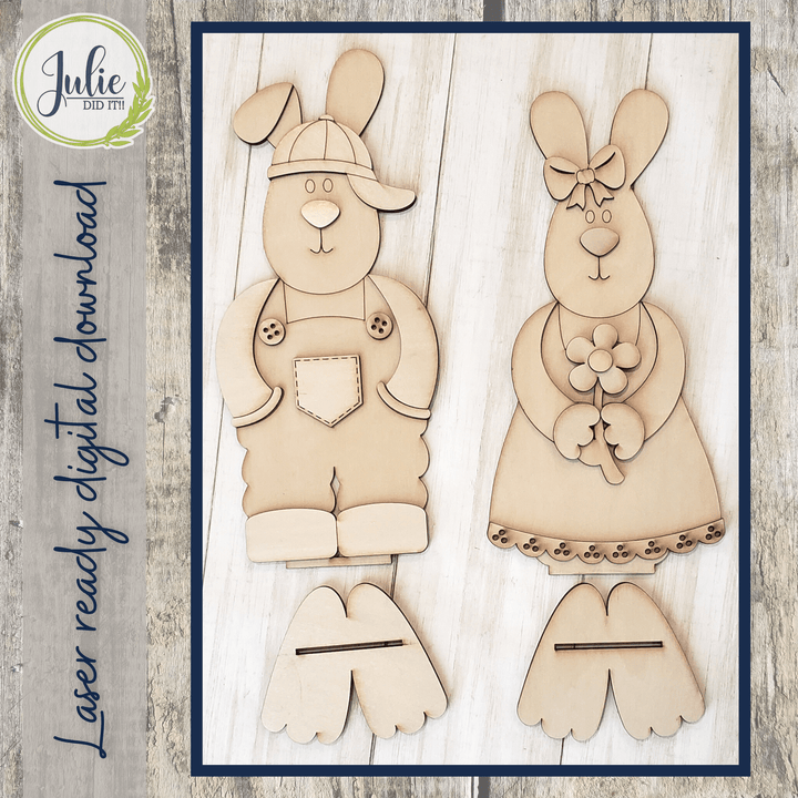 Julie Did It Studios Bunny Family Shelf Sitters