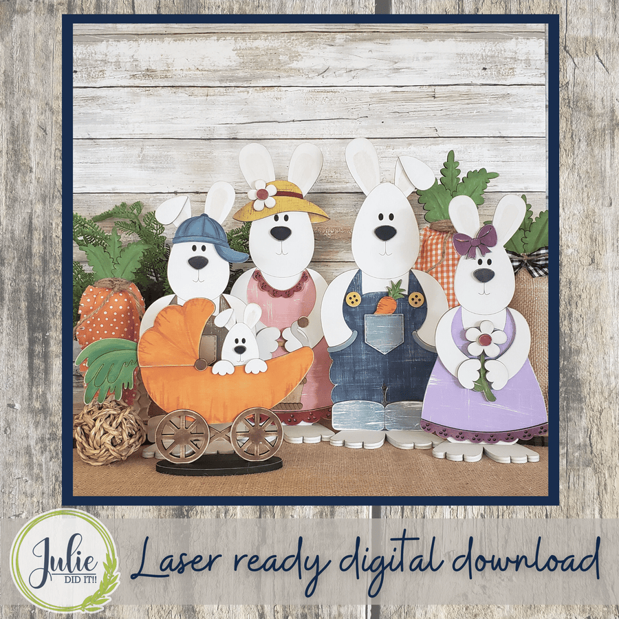 Julie Did It Studios Bunny Family Shelf Sitters