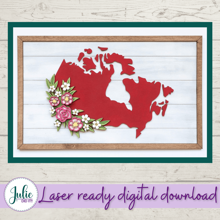 Julie Did It Studios Canada Floral Sign