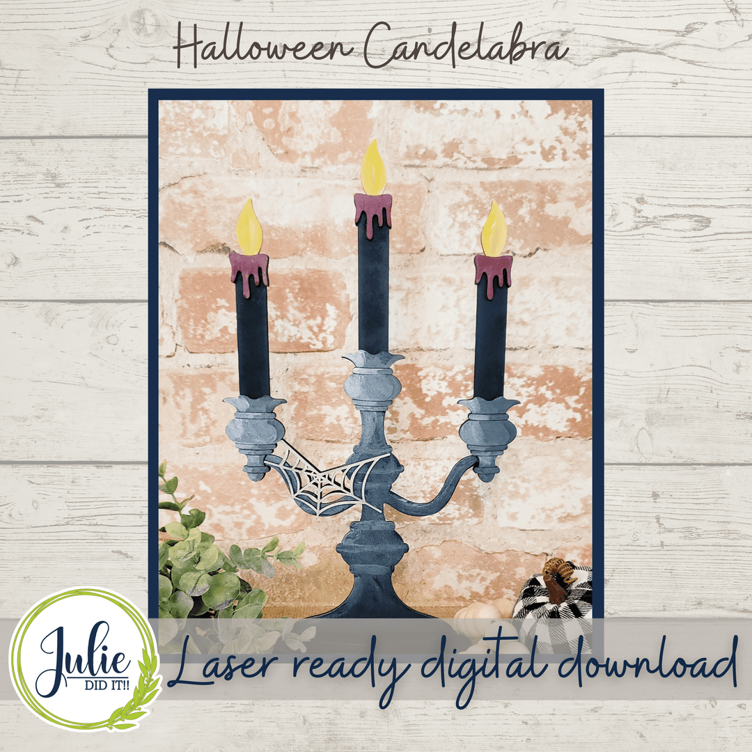 Julie Did It Studios Candelabra Halloween Shelf Sitter