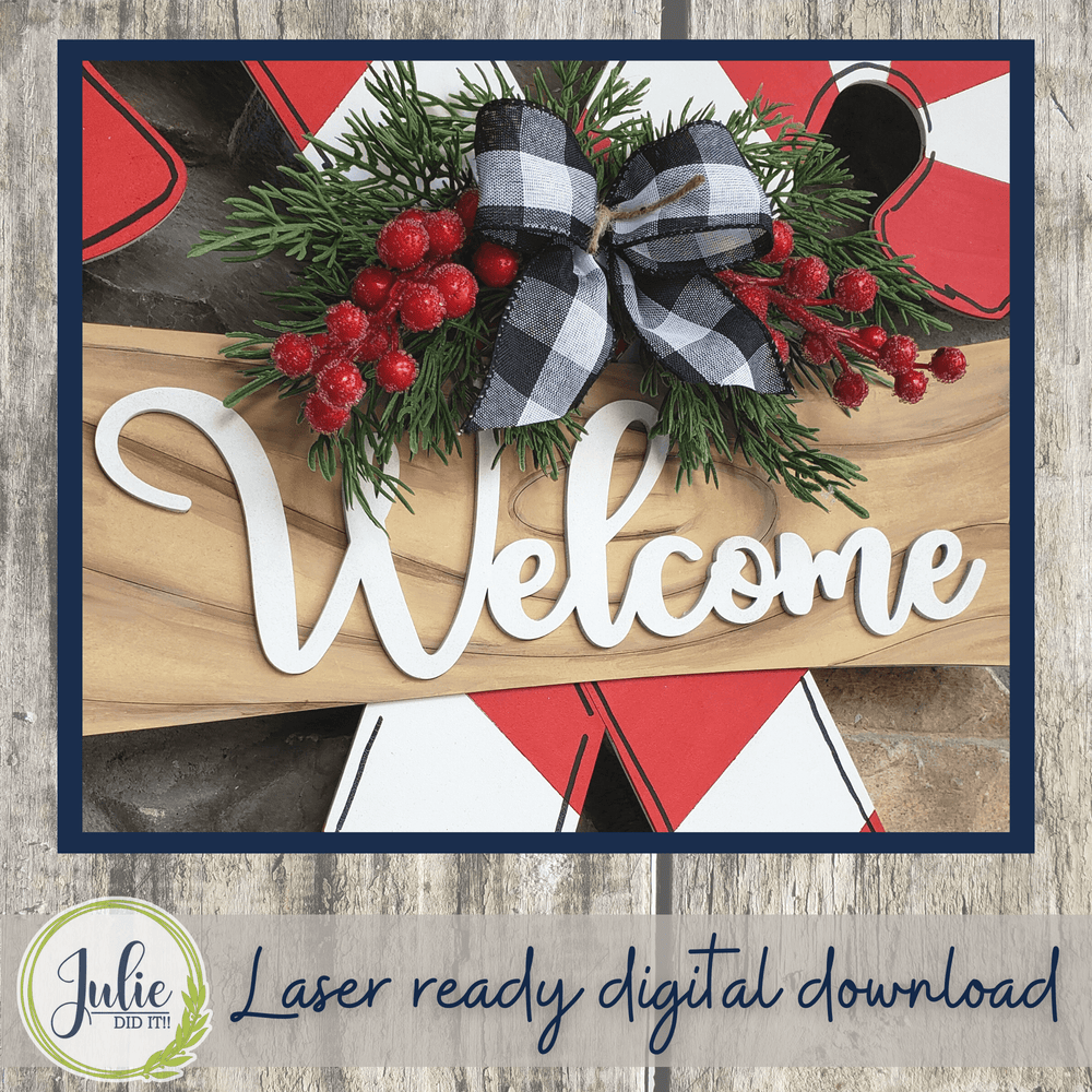 Julie Did It Studios Candy Cane Door Hanger - June 2022 Design Subscription
