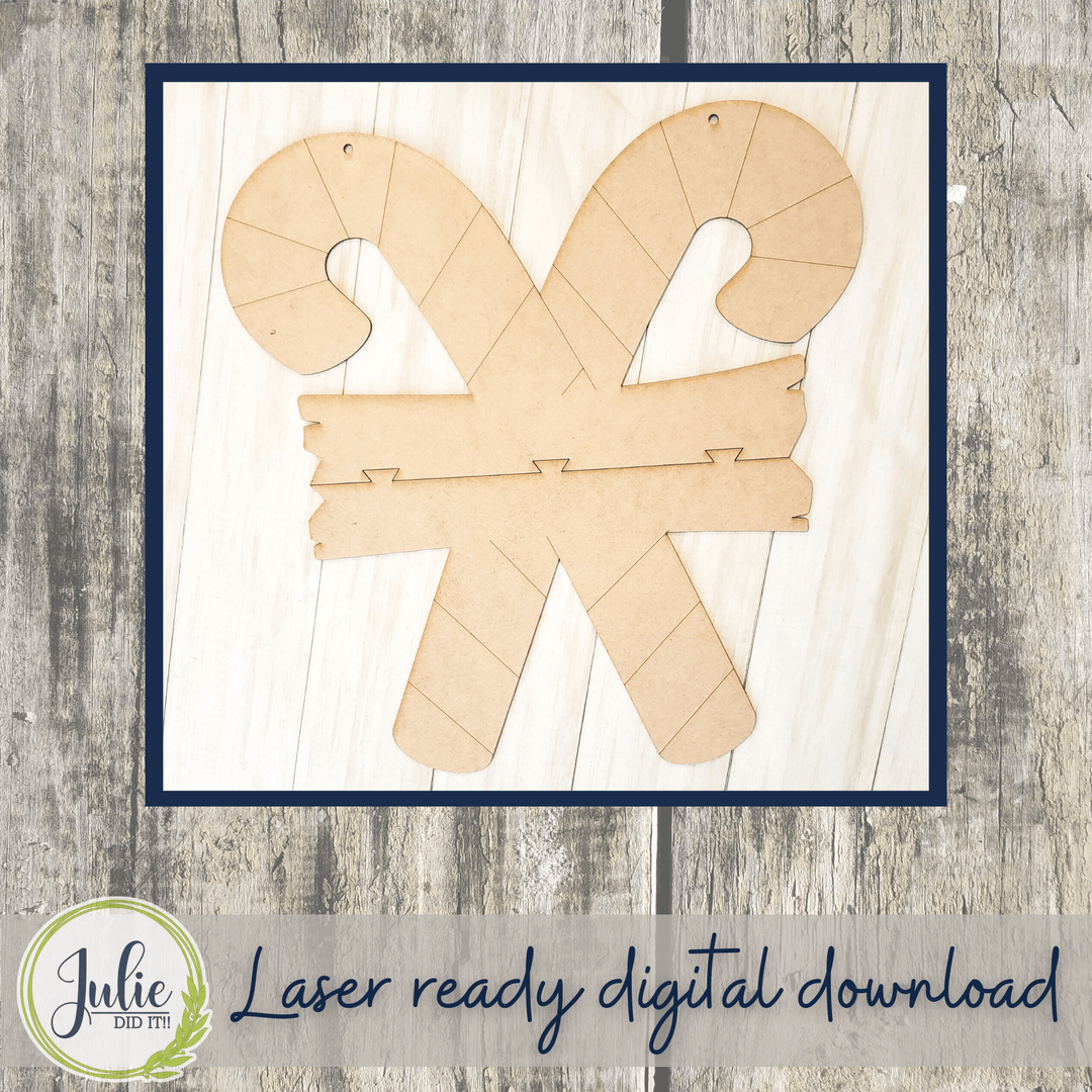 Julie Did It Studios Candy Cane Door Hanger - June 2022 Design Subscription