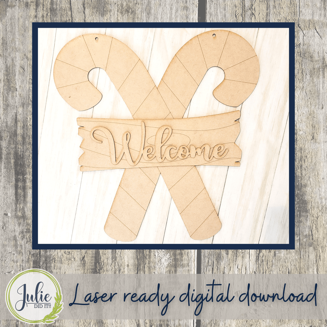 Julie Did It Studios Candy Cane Door Hanger - June 2022 Design Subscription