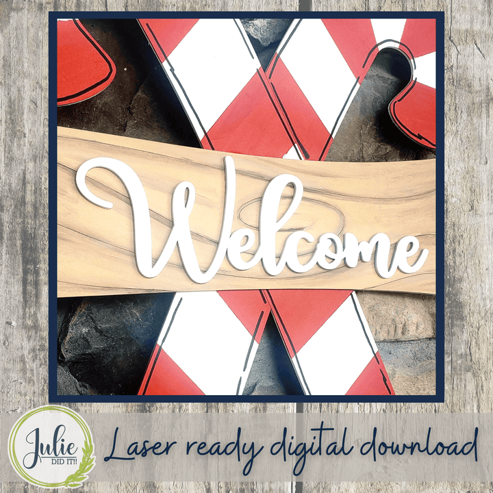 Julie Did It Studios Candy Cane Door Hanger - June 2022 Design Subscription