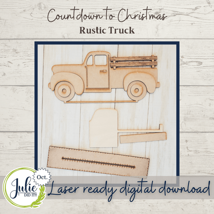 Julie Did It Studios Christmas Countdown Truck Shelf Sitter - October 2021 SVG Subscription