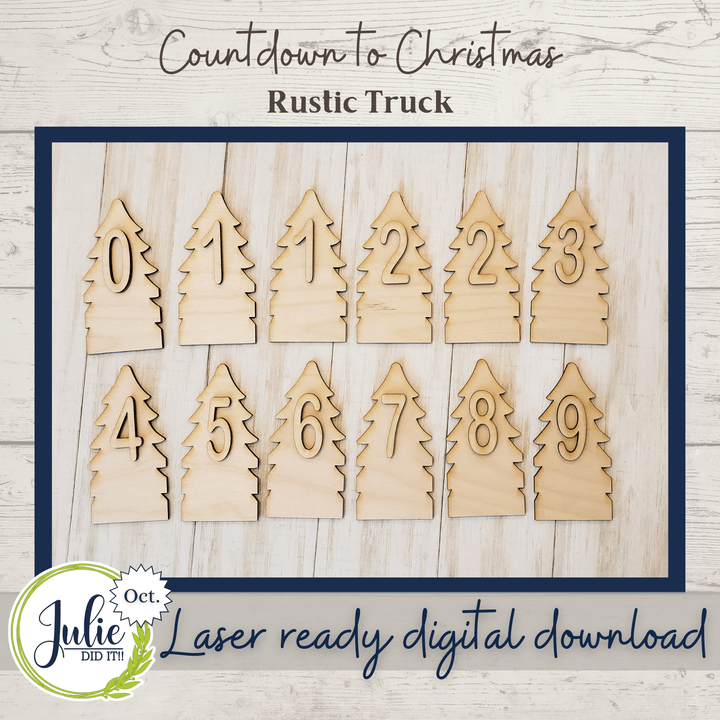 Julie Did It Studios Christmas Countdown Truck Shelf Sitter - October 2021 SVG Subscription