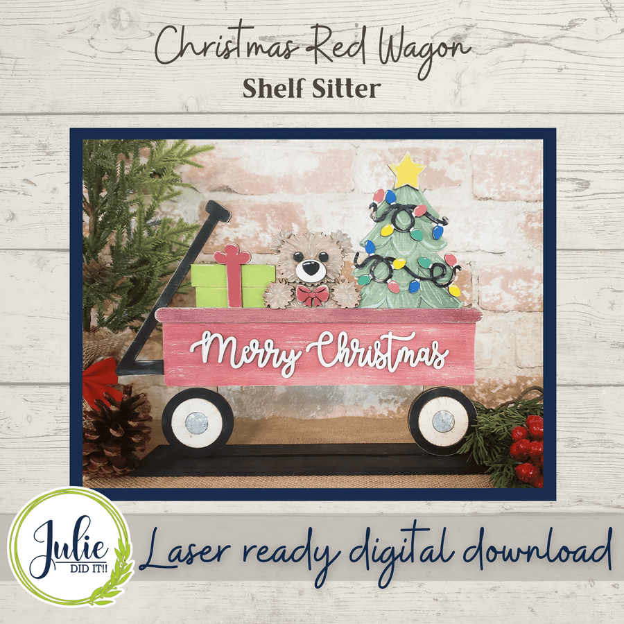 Julie Did It Studios Christmas Red Wagon