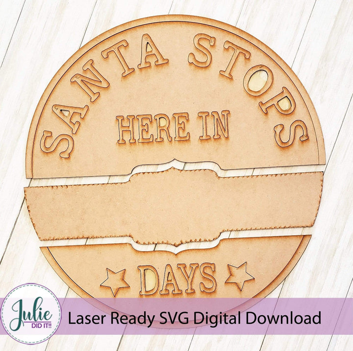 Julie Did It Studios Christmas Signs 18" Countdown to Santa Sign