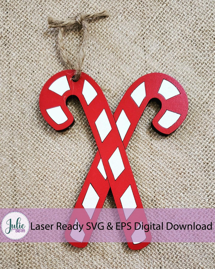 Julie Did It Studios Christmas Sled Candy Cane Tag Christmas Sled Embellishment