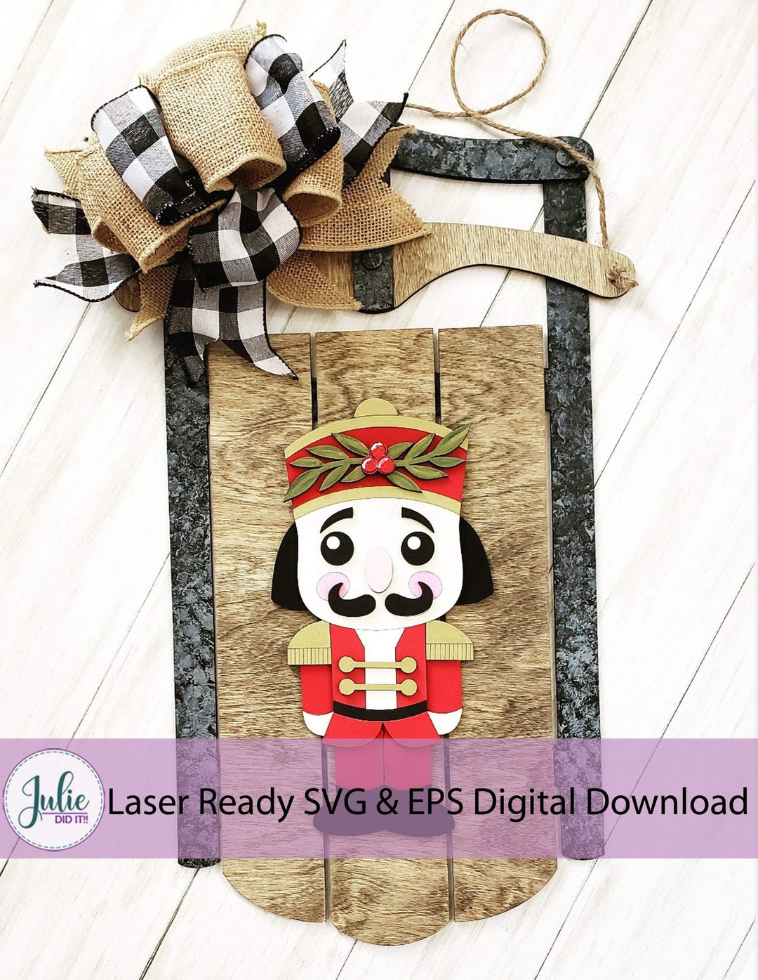 Julie Did It Studios Christmas Sled Nutcracker Christmas Sled Embellishment