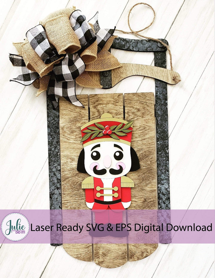 Julie Did It Studios Christmas Sled Nutcracker Christmas Sled Embellishment
