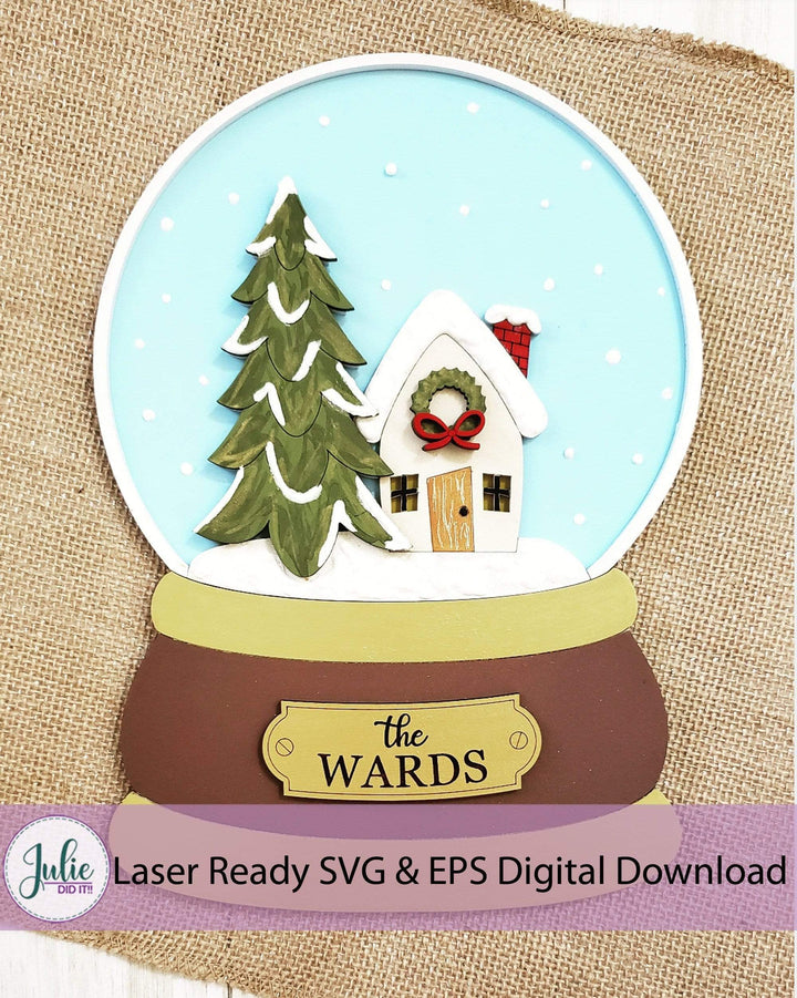 Julie Did It Studios Christmas Sled Snow Globe Christmas Sled Embellishment