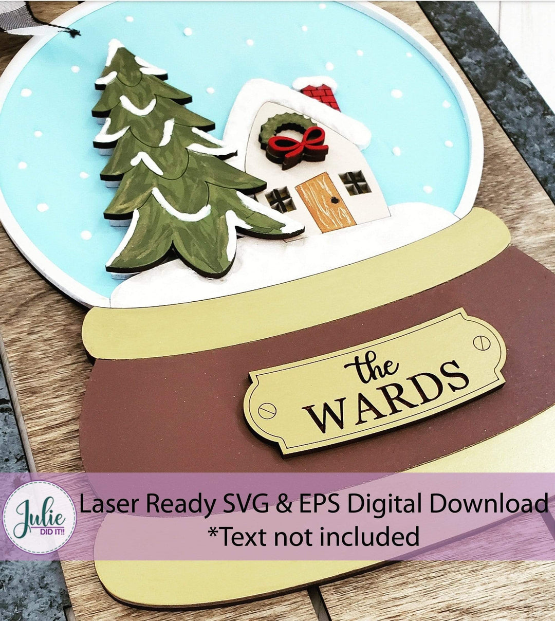 Julie Did It Studios Christmas Sled Snow Globe Christmas Sled Embellishment
