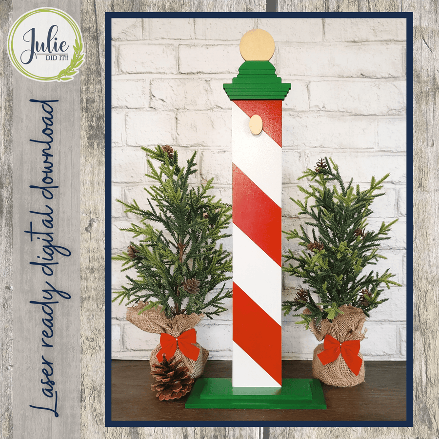 Julie Did It Studios Christmas Stripes Table Sign Stand  - June 2022 Design Subscription