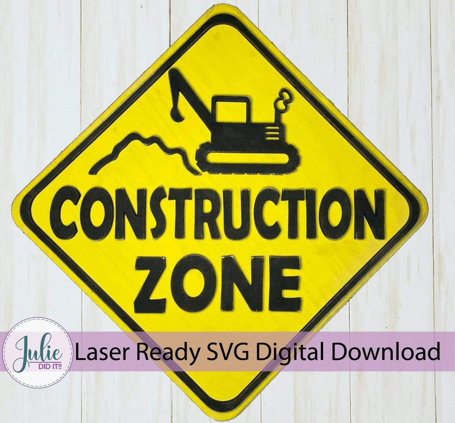 Julie Did It Studios construction Construction Zone Sign
