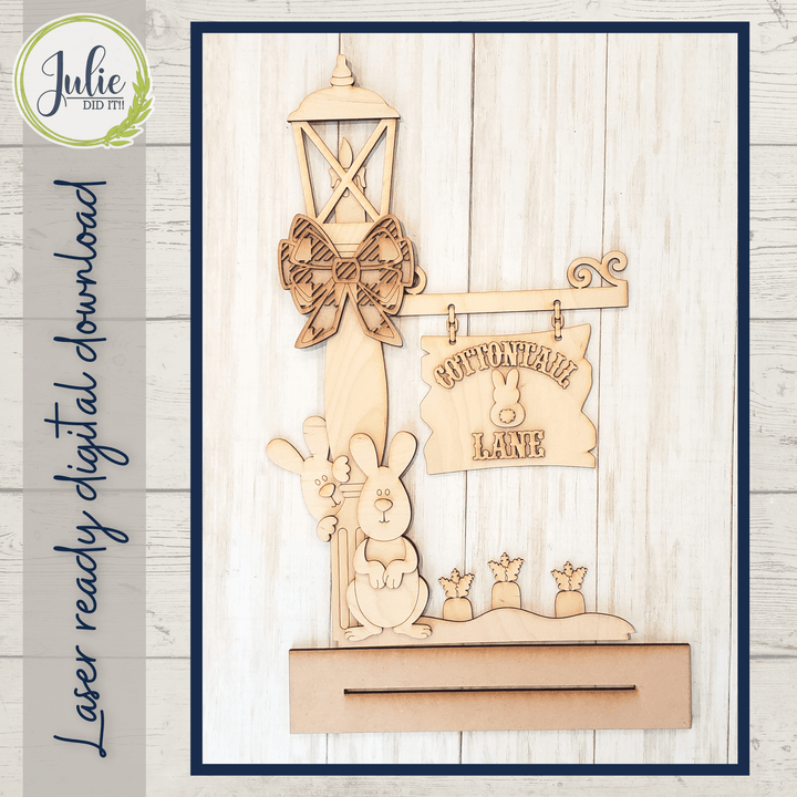 Julie Did It Studios Cottontail Lane Street Lamp Shelf Sitter