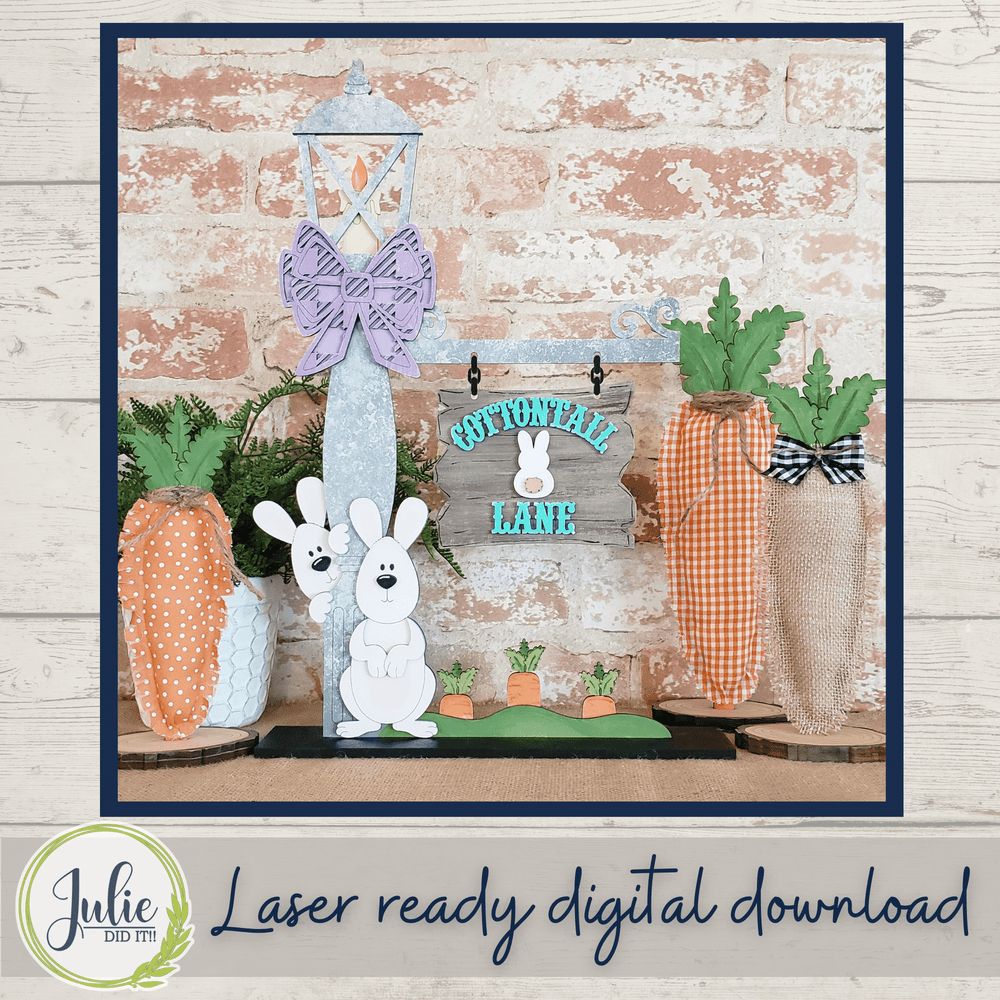 Julie Did It Studios Cottontail Lane Street Lamp Shelf Sitter