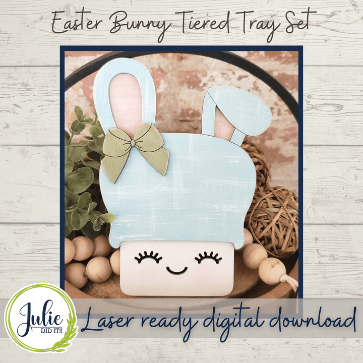 Julie Did It Studios Easter Bunny Tiered Tray Set - February 2022 Design Subscription Membership