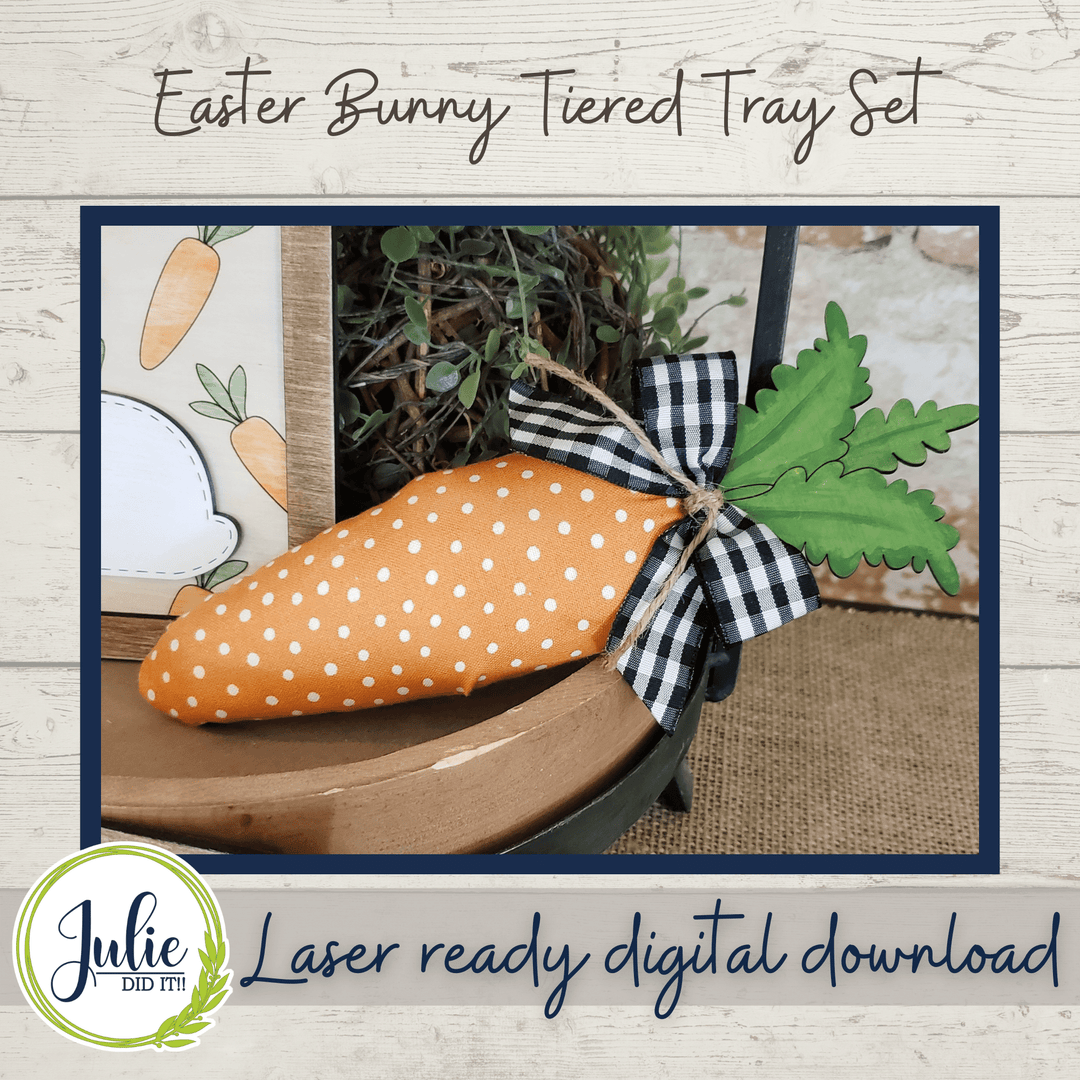 Julie Did It Studios Easter Bunny Tiered Tray Set - February 2022 Design Subscription Membership