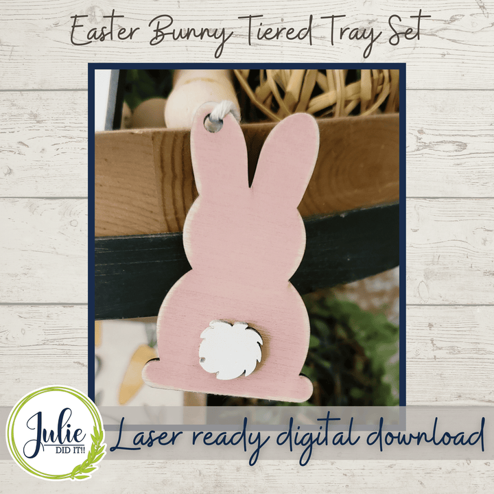 Julie Did It Studios Easter Bunny Tiered Tray Set - February 2022 Design Subscription Membership