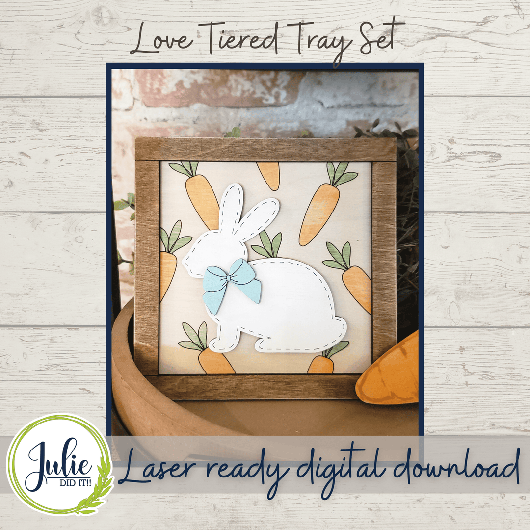 Julie Did It Studios Easter Bunny Tiered Tray Set - February 2022 Design Subscription Membership