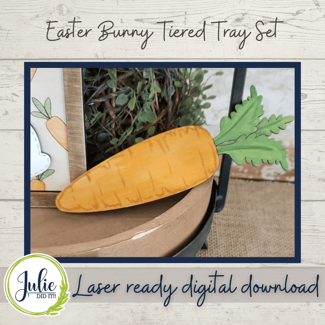 Julie Did It Studios Easter Bunny Tiered Tray Set - February 2022 Design Subscription Membership