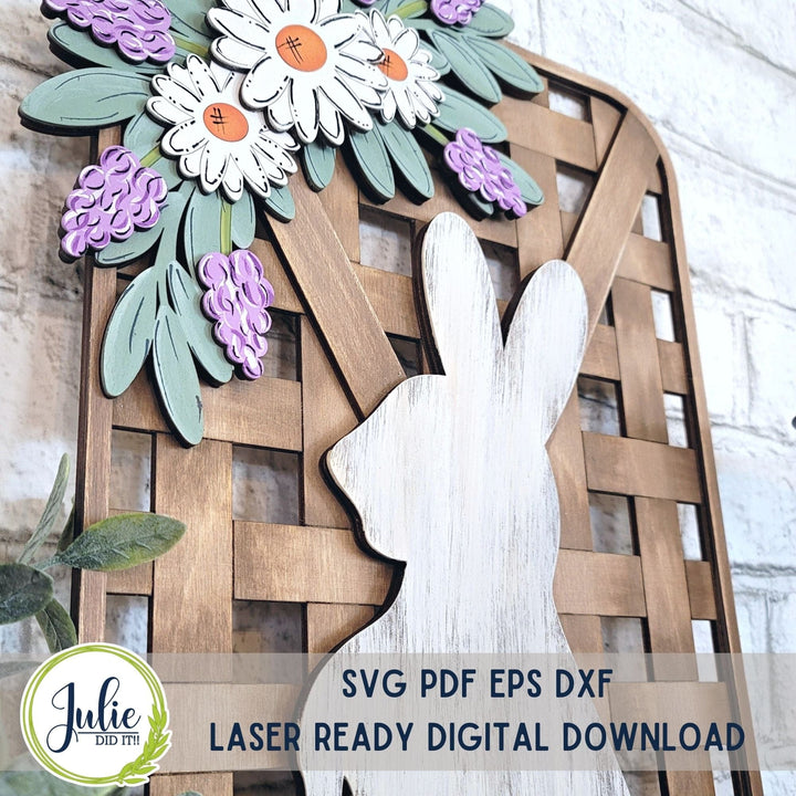 Julie Did It Studios Easter Bunny Woven Basket Leaner - February 2023 Design Studio